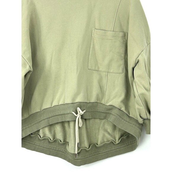 Nap Loungewear Drawstring Hem Cotton Sweatshirt Olive Green M Slouchy Oversize T - Picture 8 of 12